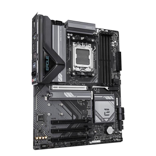 لوحة أم احترافية GIGABYTE B850 EAGLE WIFI6E, مقاس ATX, تدهم معالجات AMD AM5 , وايفاي 6E, بلوتوث 5.3, تدعم منافذ PCIe 5.0 - أسود