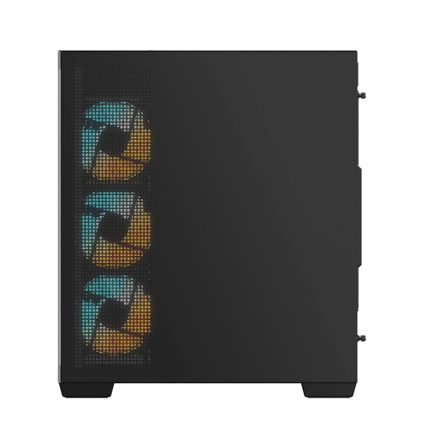 صندوق احترافي GIGABYTE Panoramic STEALTH , مقاس ATX, متوافق مع لوحات الأم ATX وMicro-ATX وMini-ITX, دعم منفذ 1× USB Type‑C امامي - أسود