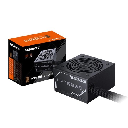 مزود طاقة GIGABYTE GP‑P750BS, قدرة 750 واط,  شهادة كفاءة 80+ Bronze,  تصميم ATX قياسي, الكابلات مدمجة غير قابلة للفصل non-Modualr - أسود