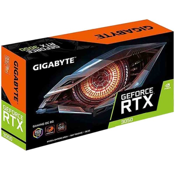 GIGABYTE GEFORCE RTX 3050 8GB 3X FAN OC GAMING - RGB FUSION 2.0 -GDDR6 - جيجابايت كرت الشاشة
