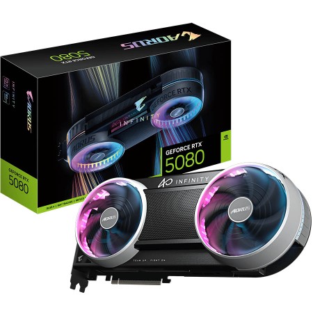 كرت شاشة جيجابايت AORUS RTX 5080 INFINITY 16G بذاكرة 16GB GDDR7 - تبريد HYPERBURST كرت شاشة جيجابايت AORUS RTX 5080 INFINITY 16G بذاكرة 16GB GDDR7 - تبريد HYPERBURST
