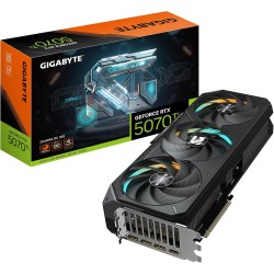 بطاقة رسومية RTX 5070 Ti من جيجابايت, ذاكرة 16GB GDDR7 مع واجهة 256 بت, مكسور السرعة OC, دعم تقنيات تتبع الأشعة و DLSS 4 - أسود