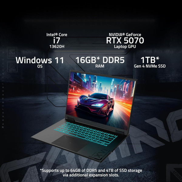 لابتوب احترافي GIGABYTE A16, معالج i7-13620H , بطاقة رسومات RTX 5070 , شاشة 16 بوصة IPS بدقة FHD+ معدل تحديث 165 هرتز, ذاكرة 32 غيغابايت DDR5, سعة 1 تيرابايت, Windows 11 - أسود لابتوب احترافي GIGABYTE A16, معالج i7-13620H , بطاقة رسومات RTX 5070 , شاشة 16 بوصة IPS بدقة FHD+ معدل تحديث 165 هرتز, ذاكرة 32 غيغابايت DDR5, سعة 1 تيرابايت, Windows 11 - أسود
