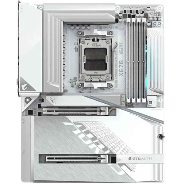 Motherbaord GIGABYTE X870 AORUS STEALTH ICE ,DDR5 memory ,PCIe 5.0 x16 ,WiFi 7 ,USB4 Type-C .socket AM5 - White Motherbaord GIGABYTE X870 AORUS STEALTH ICE ,DDR5 memory ,PCIe 5.0 x16 ,WiFi 7 ,USB4 Type-C .socket AM5 - White