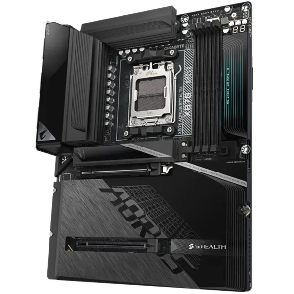 لوحة ام احترافية GIGABYTE X870 AORUS STEALTH، ذاكرة DDR5، منفذ PCIe 5.0 x16، WiFi 7، منفذ USB4 Type-C، مقبس AM5