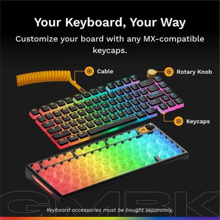 كيبورد قيمنق جلوريوس GMBK 75% ميمبرين - عربي / إنجليزي - إضاءة RGB