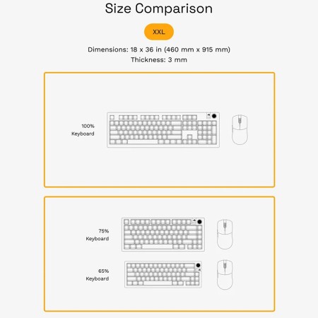 ماوس باد قيمنق جلوريوس GMP 2 GLED RGB مقاس XXL - أبعاد 915 × 460 × 4mm - أسود