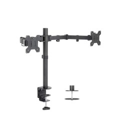 هاي أند حامل شاشات احترافي عالي الجودة M052 مزدوج الشاشات يدعم شاشتين من مقاس 13 بوصة إلى 27 بوصة - أسود