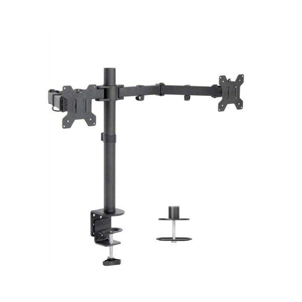 هاي أند حامل شاشات احترافي عالي الجودة M052 مزدوج الشاشات يدعم شاشتين من مقاس 13 بوصة إلى 27 بوصة - أسود