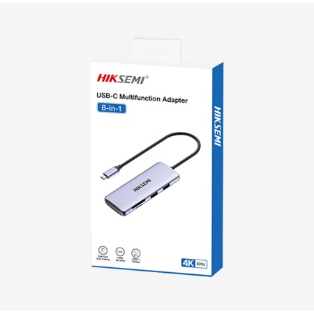موزع USB-C 8 منافذ HIKSEMI HS-HUB-DS801، م  HDMI 4K، شحن سريع PD