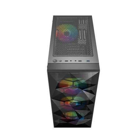 كيس هوك قيمنق RGB ميد تاور - 4 مراوح RGB - زجاج مقسى - أسود