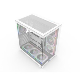 كيس هوك Blaze ARGB - واجهتين زجاج - 7 مراوح ARGB مدمجة - أبيض