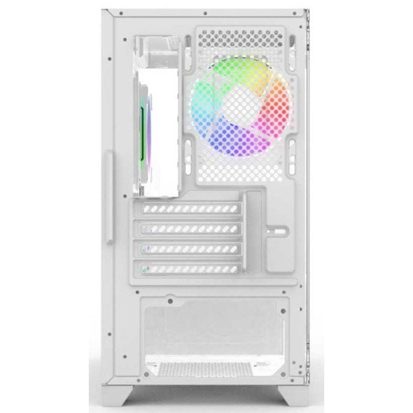 صندوق كمبيوتر للألعاب HOOK BOLT – ميد تور بزجاج مقوى و4 مراوح RGB – أبيض صندوق كمبيوتر للألعاب HOOK BOLT – ميد تور بزجاج مقوى و4 مراوح RGB – أبيض