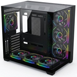 HOOK O11 VISION Mid Tower Case - 7 ARGB Fans - 3-Sided Tempered Glass - Black HOOK O11 VISION Mid Tower Case - 7 ARGB Fans - 3-Sided Tempered Glass - Black