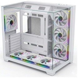 HOOK O11 VISION Mid Tower Case - 7 ARGB Fans - 3-Sided Tempered Glass - White HOOK O11 VISION Mid Tower Case - 7 ARGB Fans - 3-Sided Tempered Glass - White