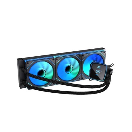 HOOK Frost 360 ARGB AIO liquid CPU cooler, 360mm radiator, 2.1 inch LCD display, 3x 120mm ARGB Fans, support Intel & AMD - BLACK