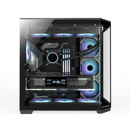 كيس هوك Thunder RGB ميد تاور - 7 مراوح RGB - زجاج مقسى - أسود