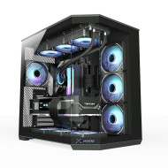 HOOK  THUNDER GAMING TEMP-GLASS MID TOWER CASE With 7 FANS RGB - BLACK