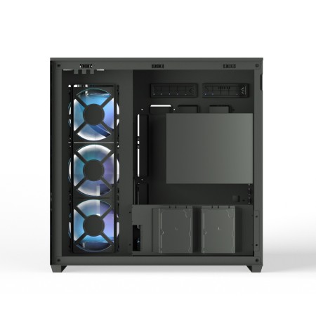 كيس هوك Thunder RGB ميد تاور - 7 مراوح RGB - زجاج مقسى - أسود