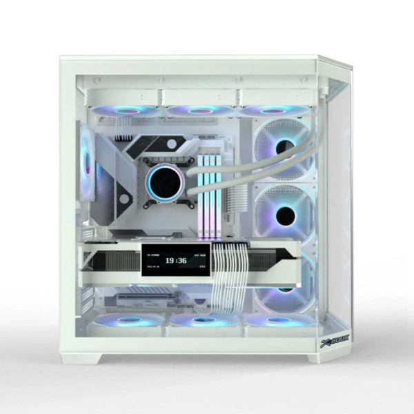 صندوق كمبيوتر للألعاب HOOK Thunder بواجهة زجاجية (ميد تاور) – مزود بـ 7 مراوح RGB - أبيض صندوق كمبيوتر للألعاب HOOK Thunder بواجهة زجاجية (ميد تاور) – مزود بـ 7 مراوح RGB - أبيض