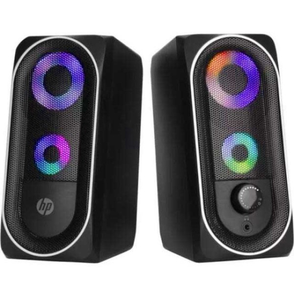 HP DHE-6001 Wired Multimedia Speaker - RGB Gaming Mini Stereo Surround Sound Backlight - سماعة سبيكر اتش بي