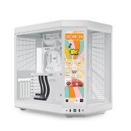 صندوق احترافي HYTE Y70 Touch Infinit, تصميم ثنائي الحجرات, شاشة لمس مدمجة Touch Infinite في الواجهة الأمامية, دعم اللوحات ATX ,Micro-ATX ,Mini-ITX - أبيض