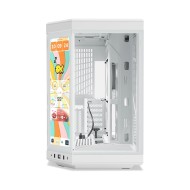 صندوق احترافي HYTE Y70 Touch Infinit, تصميم ثنائي الحجرات, شاشة لمس مدمجة Touch Infinite في الواجهة الأمامية, دعم اللوحات ATX ,Micro-ATX ,Mini-ITX - أبيض