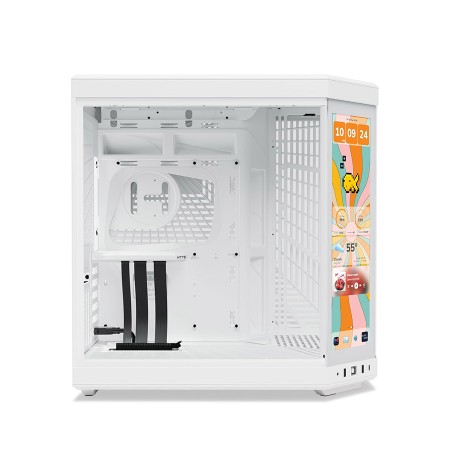 HYTE Y70 Touch Infinite Case - Integrated Touchscreen - Vertical GPU - White
