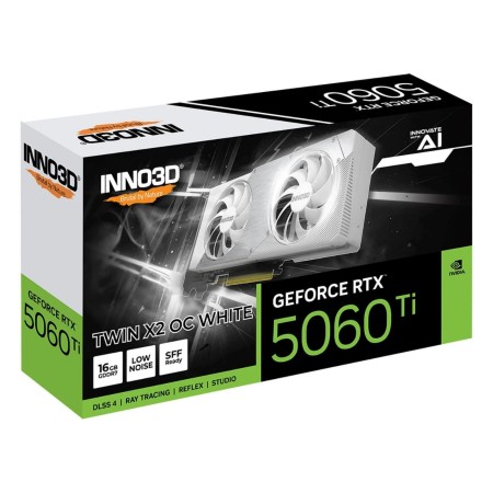 Graphics Card INNO3D RTX 5060 Ti 16GB TWIN X2, 16GB GDDR7, dual-fan cooling system, OC Edition, PCIe 5.0, support DLSS4 & Ray Tracing - White Graphics Card INNO3D RTX 5060 Ti 16GB TWIN X2, 16GB GDDR7, dual-fan cooling system, OC Edition, PCIe 5.0, support DLSS4 & Ray Tracing - White