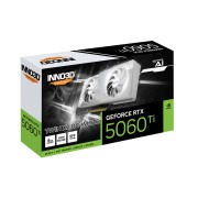 كرت شاشة INNO3D Twin X2 OC RTX 5060 Ti 8GB, ذاكرة 8GB GDDR7, ظام تبريد مزدوج المراوح, اصدار OC مكسور السرعة, واجهة PCIe 5.0 - أبيض 