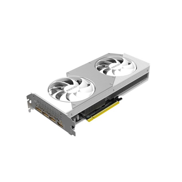 كرت شاشة INNO3D Twin X2 OC RTX 5060 Ti 8GB, ذاكرة 8GB GDDR7, ظام تبريد مزدوج المراوح, اصدار OC مكسور السرعة, واجهة PCIe 5.0 - أبيض