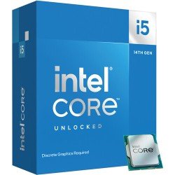 معالج Intel Core i5-14600KF, تردد يصل الى 5.3GHz, يدعم ذاكرة DDR5 وDDR4, يأتي ب  14 نواة و 20 خيط معالجة, يدعم واجهة PCIe 5.0 و 4.0 معالج Intel Core i5-14600KF, تردد يصل الى 5.3GHz, يدعم ذاكرة DDR5 وDDR4, يأتي ب  14 نواة و 20 خيط معالجة, يدعم واجهة PCIe 5.0 و 4.0