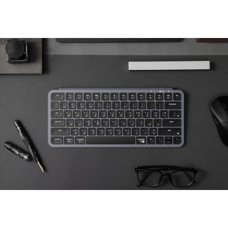 لوحة مفاتيح لاسلكية Keychron B1 Pro, اتصال متعدد عبر Bluetooth 5.2 و 2.4GHz وUSB-C,  بطارية بسعة 800mAh, تصميم 75% مضغوط - رمادي داكن