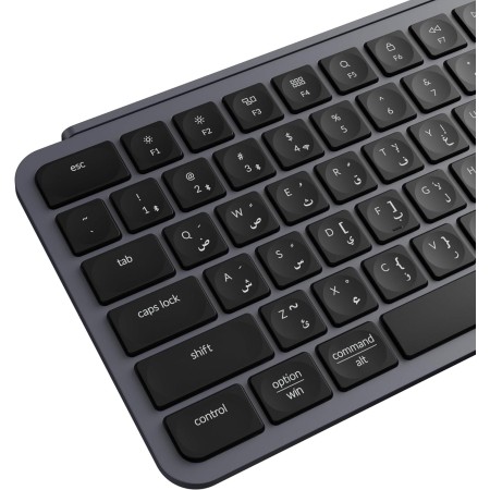 لوحة مفاتيح لاسلكية Keychron B1 Pro, اتصال متعدد عبر Bluetooth 5.2 و 2.4GHz وUSB-C,  بطارية بسعة 800mAh, تصميم 75% مضغوط - رمادي داكن