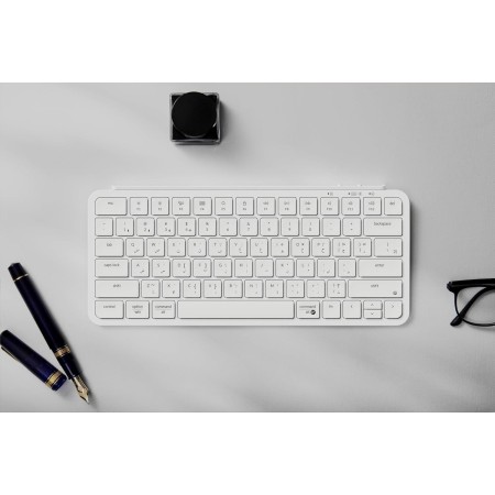 لوحة مفاتيح لاسلكية Keychron B1 Pro, اتصال متعدد عبر Bluetooth 5.2 و 2.4GHz وUSB-C,  بطارية بسعة 800mAh, تصميم 75% مضغوط - عاجي أبيض