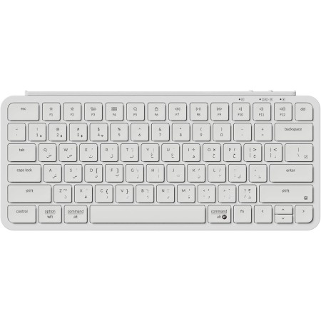 لوحة مفاتيح لاسلكية Keychron B1 Pro, اتصال متعدد عبر Bluetooth 5.2 و 2.4GHz وUSB-C,  بطارية بسعة 800mAh, تصميم 75% مضغوط - عاجي أبيض