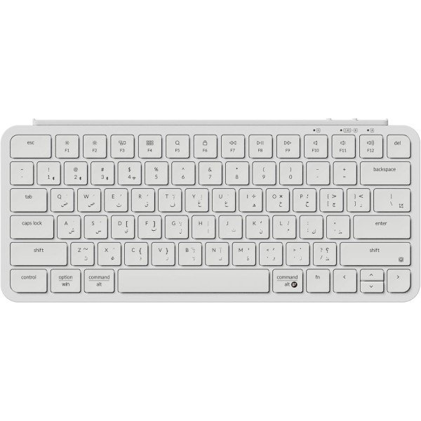 لوحة مفاتيح لاسلكية Keychron B1 Pro, اتصال متعدد عبر Bluetooth 5.2 و 2.4GHz وUSB-C,  بطارية بسعة 800mAh, تصميم 75% مضغوط - عاجي أبيض