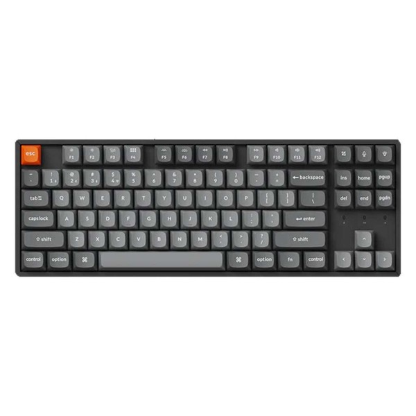 كيكرون K1 Max TKL كيبورد  80% لاسلكي للالعاب مفاتيح ميكاميكية  Red Linear Low-Profile Gateron يدعم اللغة العربية - اسود