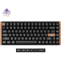 Keychron K2 HE 75% layout Keyboard, Magnetic switch technology, 1000 Hz polling - Matte Black Wooden Frame