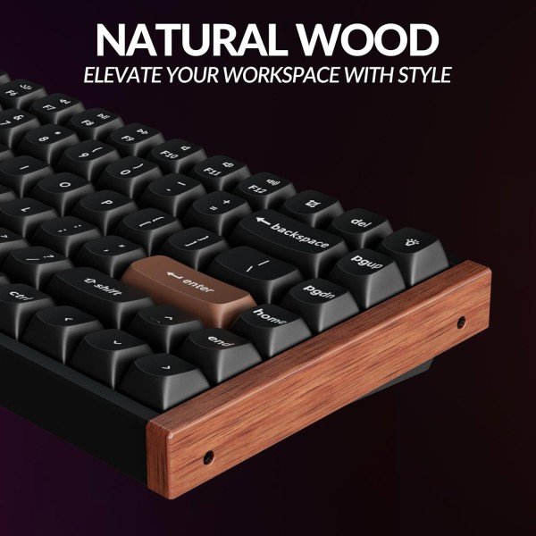 Keychron K2 HE 75% layout Keyboard, Magnetic switch technology, 1000 Hz polling - Matte Black Wooden Frame Keychron K2 HE 75% layout Keyboard, Magnetic switch technology, 1000 Hz polling - Matte Black Wooden Frame