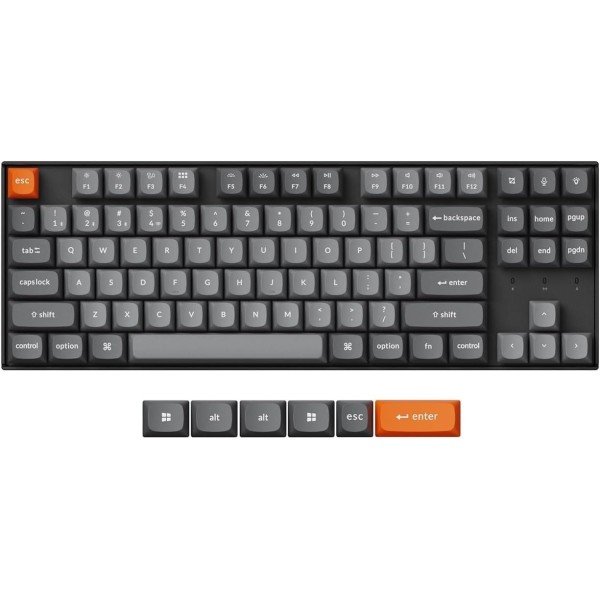 Keychron K8 Max mechanical keyboard, TKL (80%) layout, Red Linear switches, 1000Hz polling, RGB backlight - BLACK Keychron K8 Max mechanical keyboard, TKL (80%) layout, Red Linear switches, 1000Hz polling, RGB backlight - BLACK