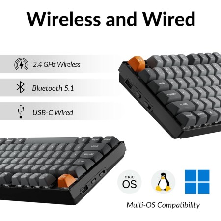 لوحة مفاتيح لاسلكية Keychron K8 Max, تصميم TKL بنسبة 80%, مفاتيح ميكانيكية Red Linear, سرعة استجابة إلى 1000Hz, إضاءة RGB - أسود لوحة مفاتيح لاسلكية Keychron K8 Max, تصميم TKL بنسبة 80%, مفاتيح ميكانيكية Red Linear, سرعة استجابة إلى 1000Hz, إضاءة RGB - أسود