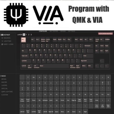 لوحة مفاتيح لاسلكية Keychron K8 Pro,  تصميم TKL بنسبة 80%, مفاتيح Gateron G Pro Red, سرعة استجابة إلى 1000Hz, إضاءة RGB - أسود