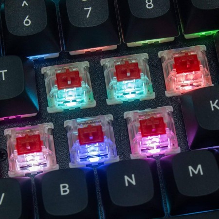 لوحة مفاتيح لاسلكية Keychron K8 Pro,  تصميم TKL بنسبة 80%, مفاتيح Gateron G Pro Red, سرعة استجابة إلى 1000Hz, إضاءة RGB - أسود