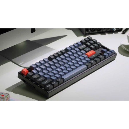 لوحة مفاتيح لاسلكية Keychron K8 Pro,  تصميم TKL بنسبة 80%, مفاتيح Gateron G Pro Red, سرعة استجابة إلى 1000Hz, إضاءة RGB - أسود