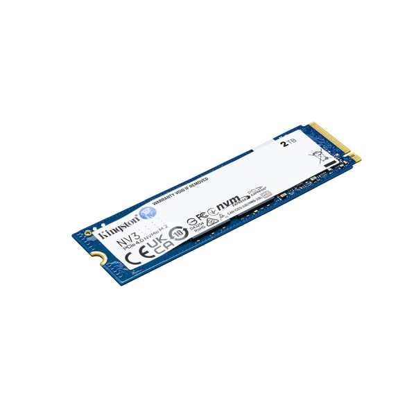 وحدة تخزين KINGSTON NV3 2000, سعة 2TB, واجهة PCIe 4.0 x4, سرعة قراءة تصل إلى 6000MB/s, تصميم M.2 2280, ذاكرة 3D NAND