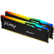 ذاكرة  كمبيوتر  Kingston FURY Beast DDR5 RGB بسعة 32GB (2×16GB) بسرعة 6000MHz – أسود