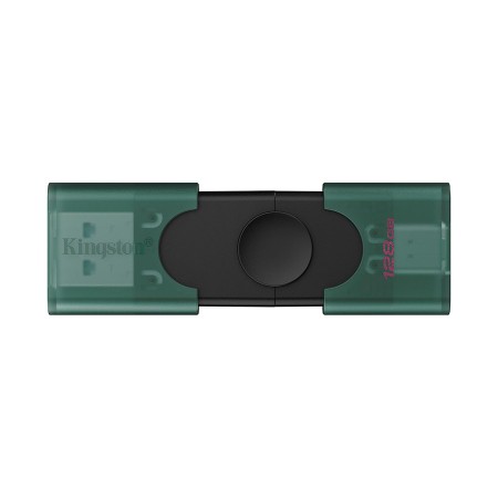 KINGSTON DataTraveler DUO USB flash drive, 128GB, Dual connectors USB-A and USB-C, Plug-and-play - Black/Green KINGSTON DataTraveler DUO USB flash drive, 128GB, Dual connectors USB-A and USB-C, Plug-and-play - Black/Green