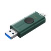 وحدة تخزين KINGSTON DataTraveler DUO ,USB, سعة 128GB,  ذاكرة USB مدمجة ومرنة لنقل البيانات, واجه توصيل مزدوجة USB-A و USB-C, دعم التشغيل الفوري - أسود/أحضر