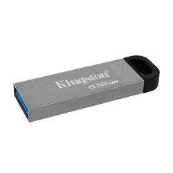 وحدة تخزين KINGSTON DataTraveler KYSON ,USB, سعة 512GB, سرعة قراءة تصل إلى 200MB/s , واجهة توصيل USB Type-A, دعم التشغيل الفوري - أسود/معدني